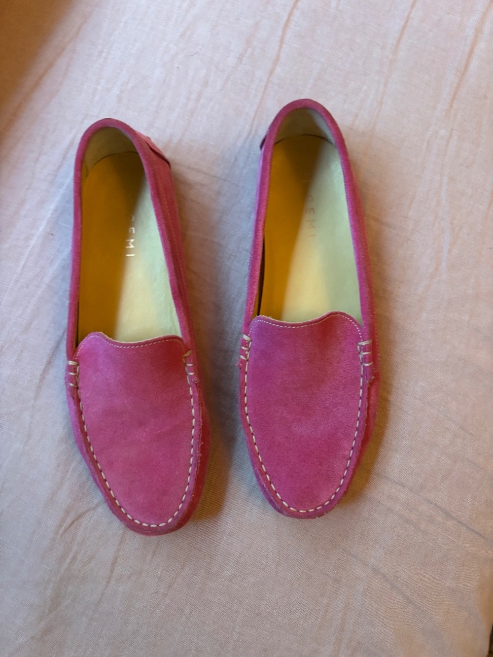 M. Gemi pink suede driving Mocs